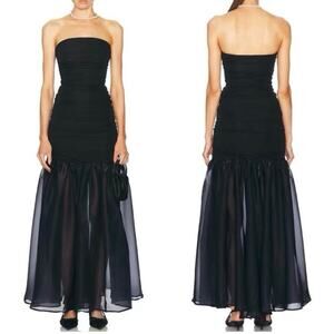 Staud Liya Maxi Dress In Black/Navy XS NWT